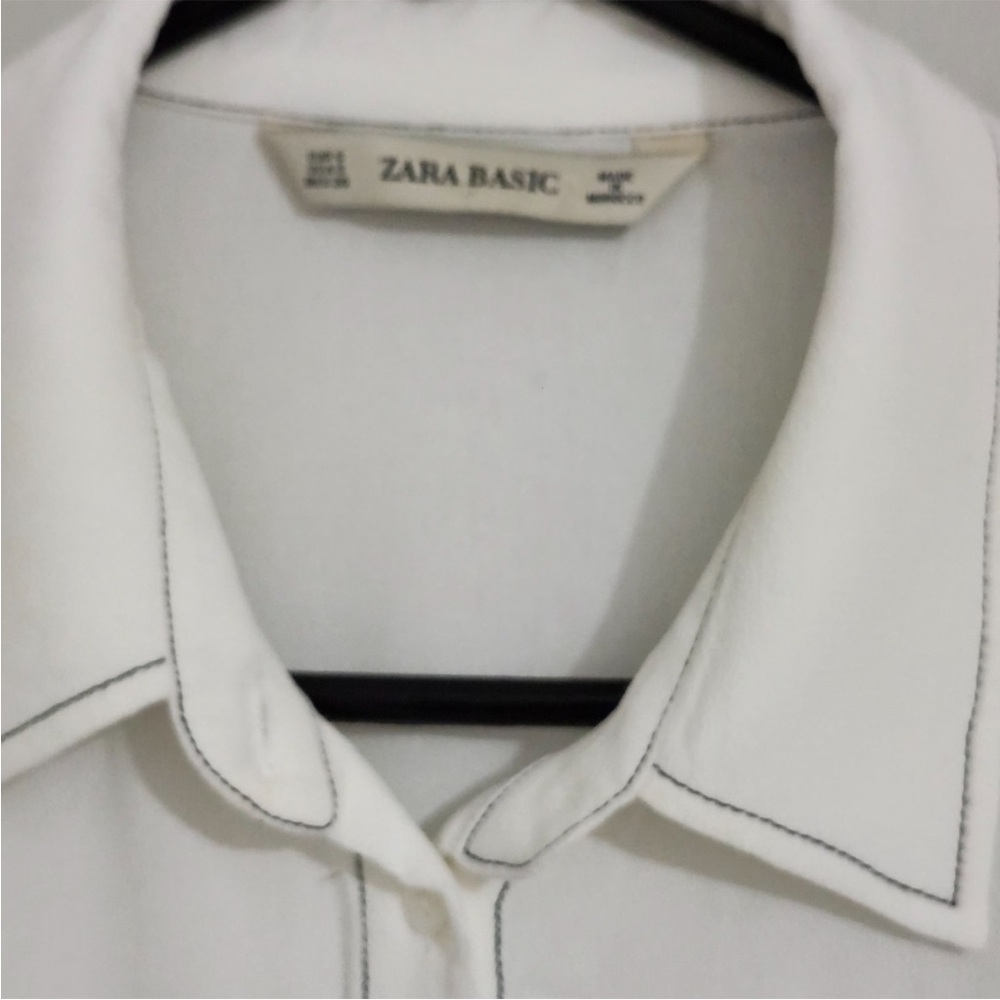 Zara Cream Long Sleeve Shirt Dress - Picture 4 of 5